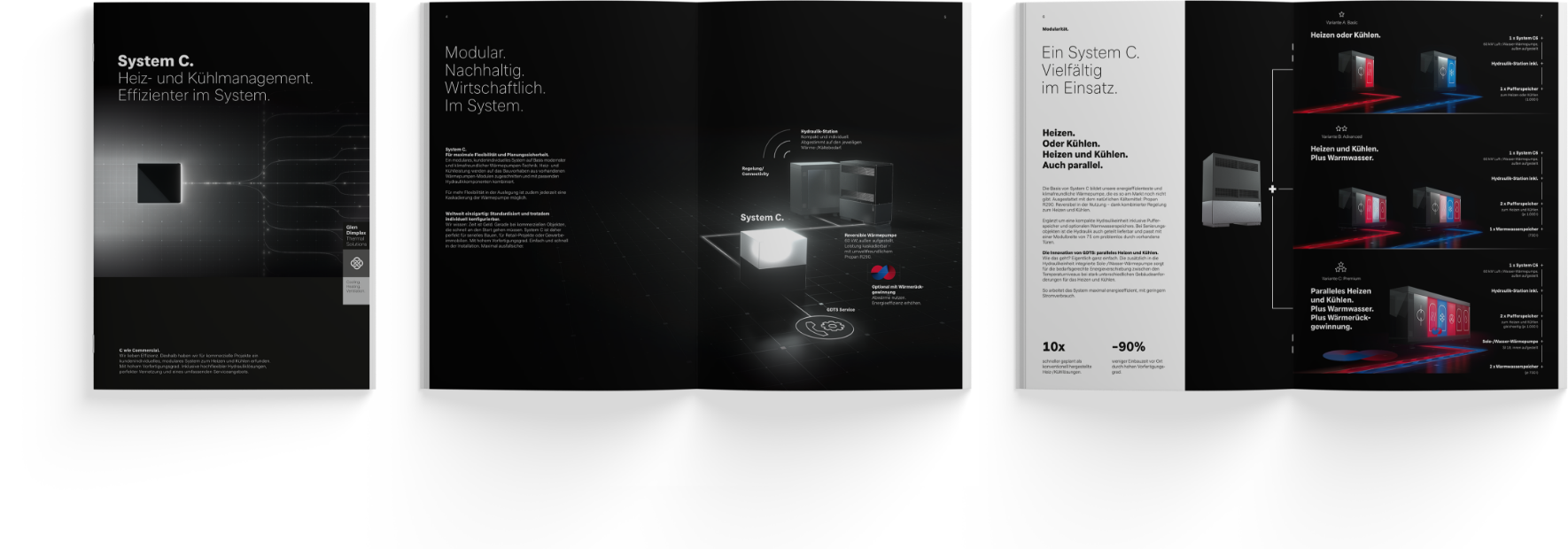 Mockup einer Broschüre für Dimplex System C