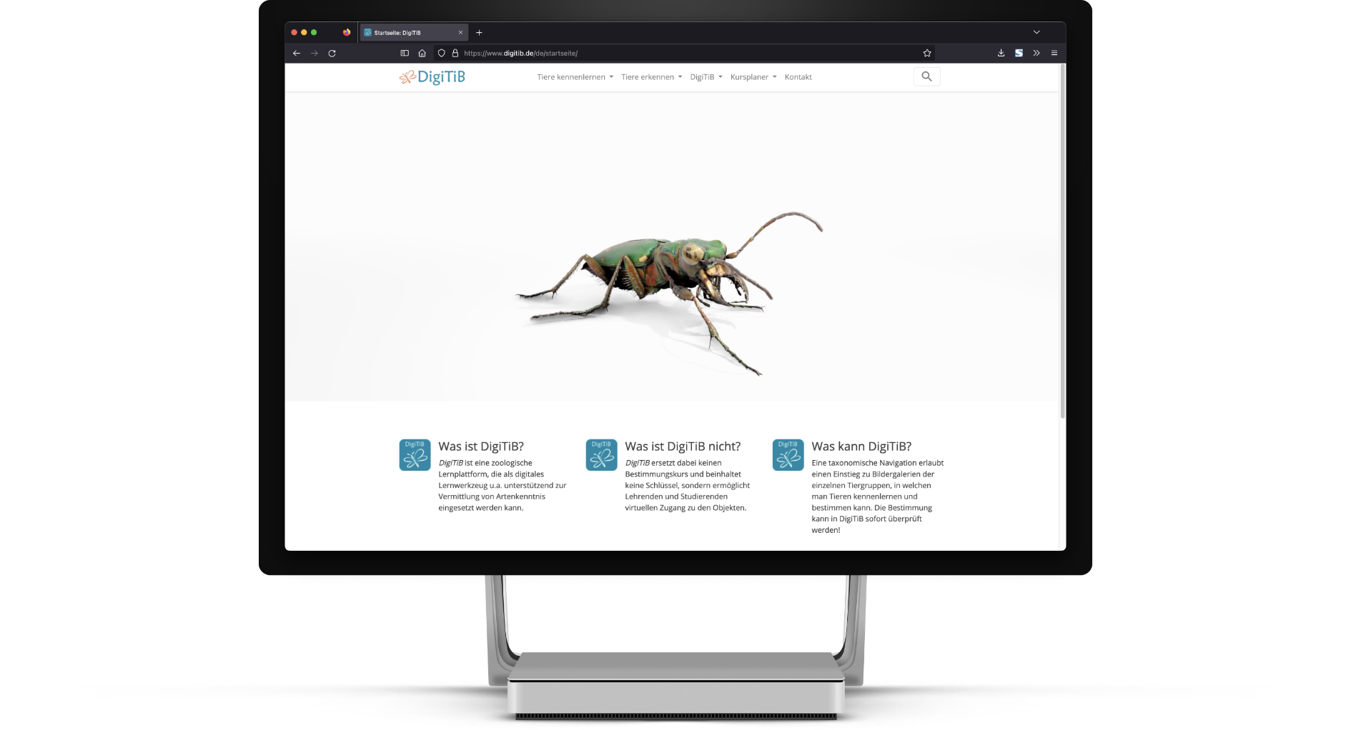DigiTiB_Digitale-Transformation Screenshot der Website DigiTiB auf einem Computer