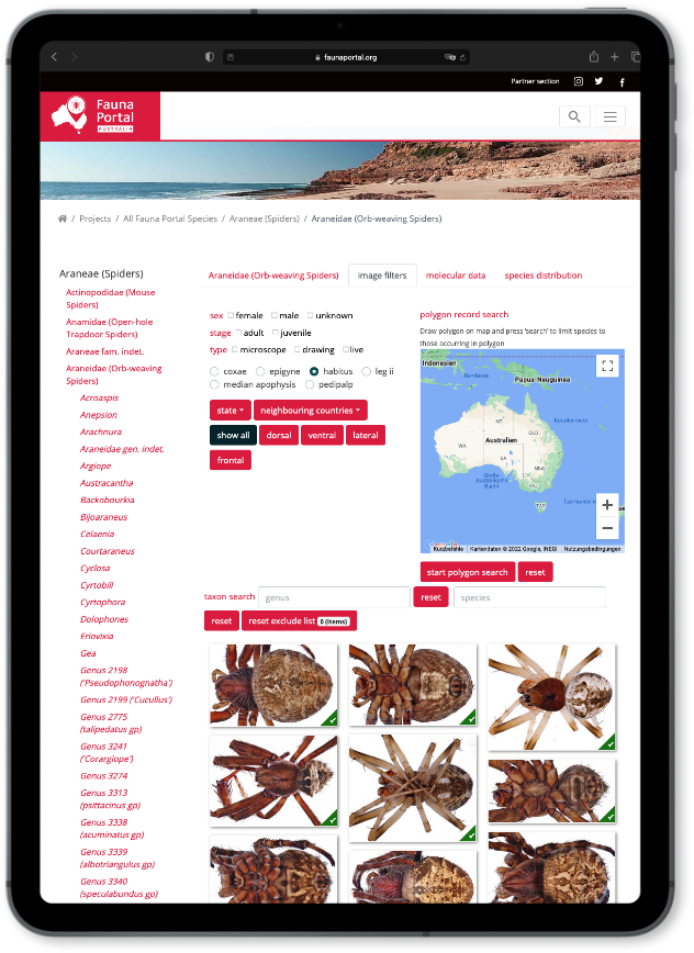 Murdoch_Unbek_Australien Murdoch University iPad mit Fauna Portal Website