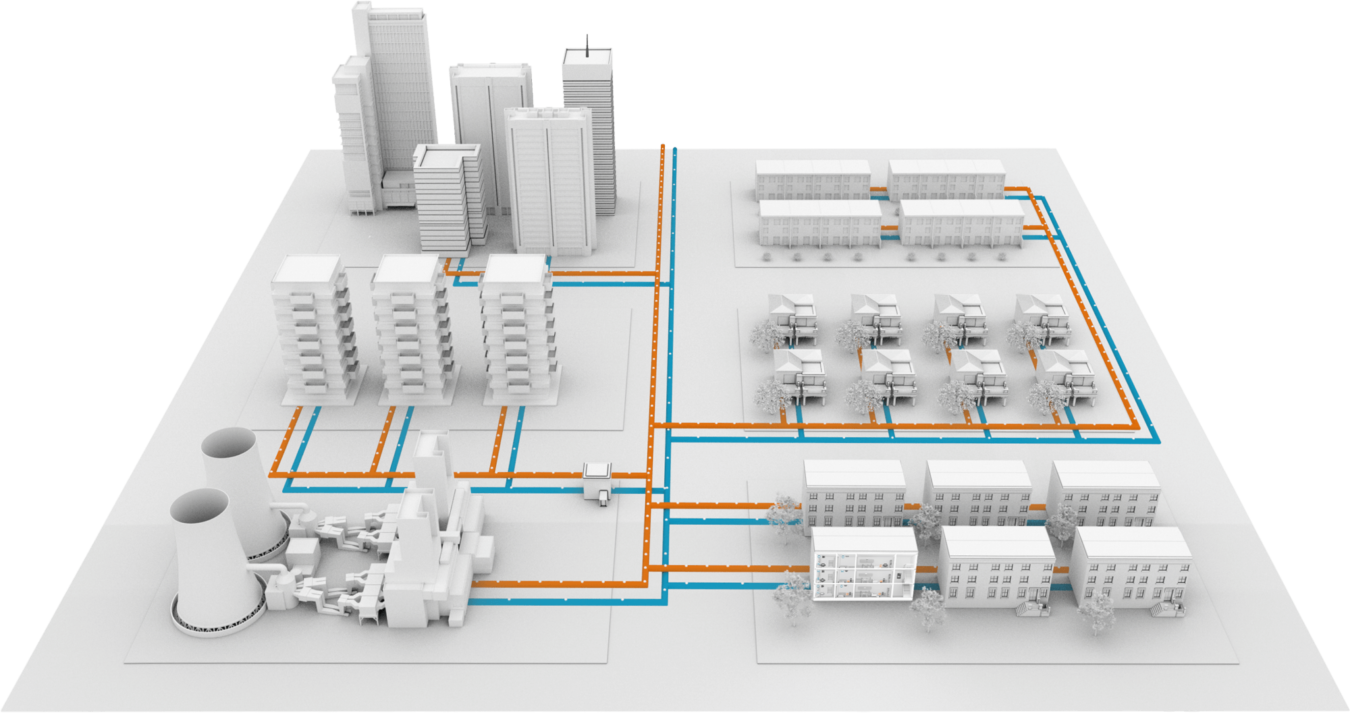 Rendering einer Stadtszene zur Darstellung der Integration von DIEHL-Anwendungen