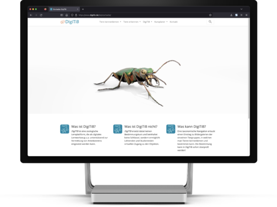 Screenshot der Website DigiTiB auf einem Computer