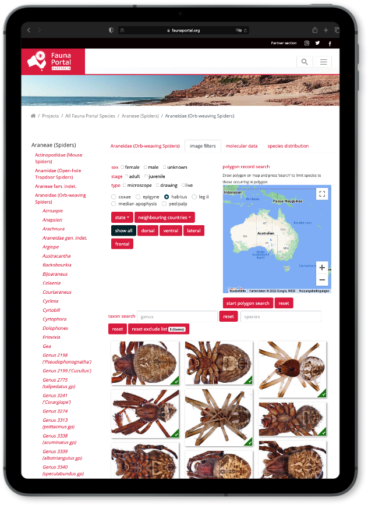 Murdoch University iPad mit Fauna Portal Website