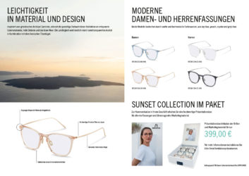 Design für einen Rodenstock Salesfolder der Sunset Collection